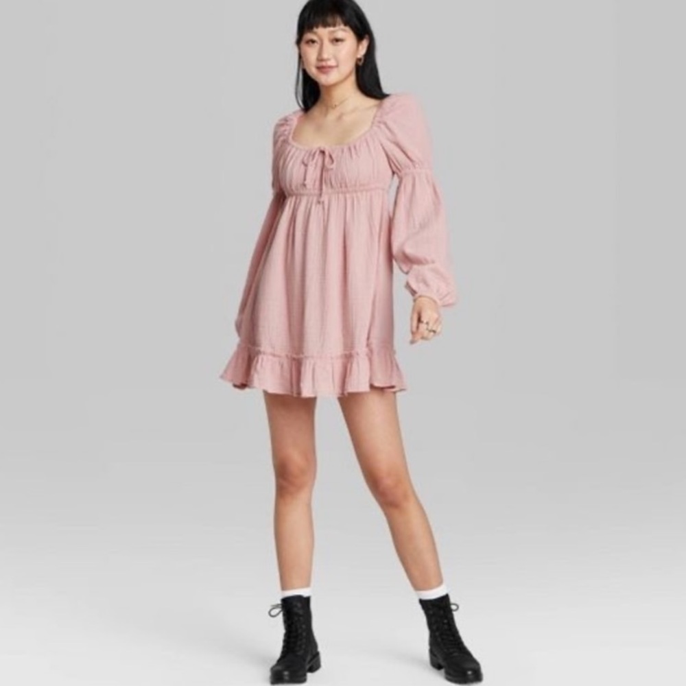wild fable rose milkmaid dress